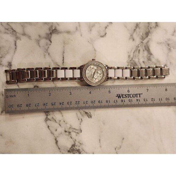 Stylish & Co. Women's Silver Stainless Steel Analog Watch With Rhinestones - Picture 3 of 6